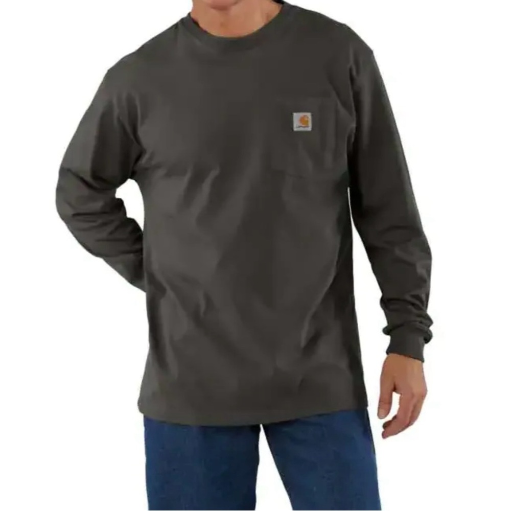 Men’s Carhartt Shirt Heavyweight K126 306 Peat Long Sleeve Pocket Work Shirt NWT
